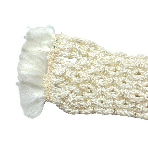 Vintage Macrame Belt Celluloid Buckle Red White Blue Accessories - Picture 9 of 9